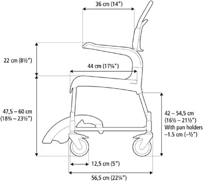 Clean Height-Adjustable Commode Shower Chair by Etac