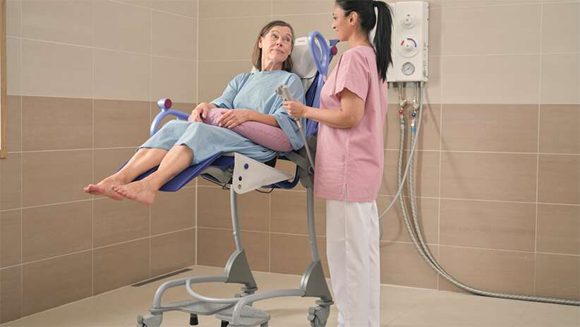 ArjoHuntleigh Carino Height-Adjustable Shower and Hygiene Chair