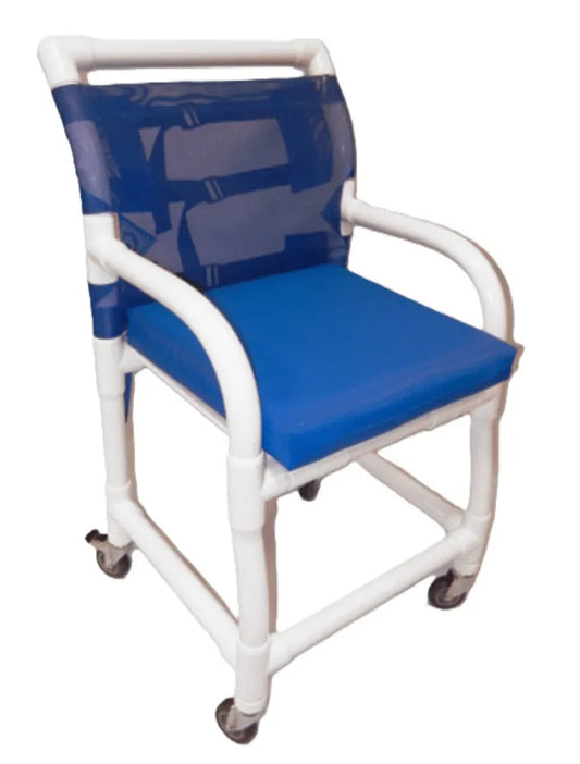 Shower Chair with Cushion and Zinc Casters and 300 Pounds Capacity