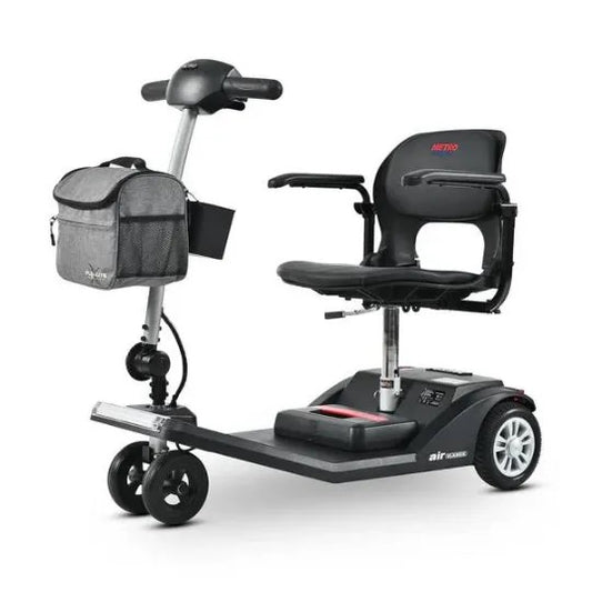 Black AIR CLASSIC Mobility Scooter | Lightweight and Portable by Metro Mobility