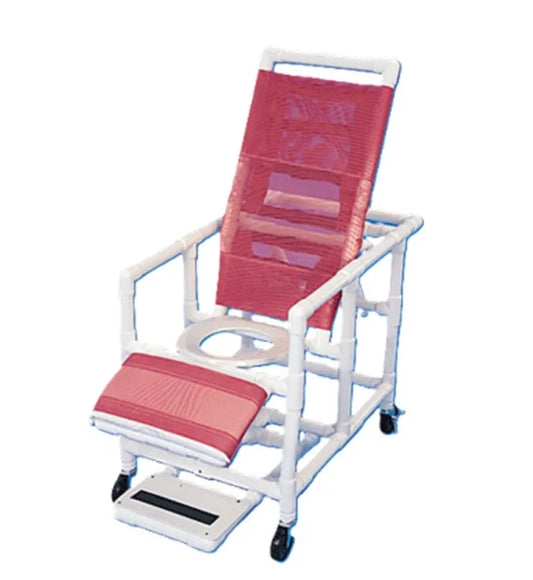 Reclining Shower Chair Commode with Wheels and 300 lbs. Capacity
