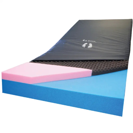 Dual Layer DLX Pressure Redistribution Foam Mattress with Optional Side Bolsters and 2 Size Options Available