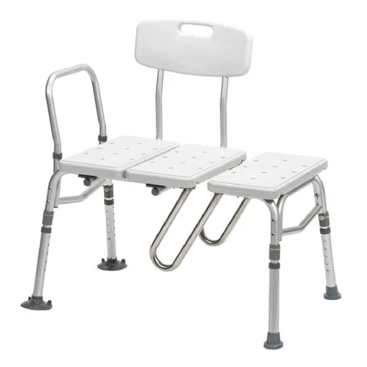 Drive Medical Splash Defense Transfer Bench with Curtain Guard Protection for Tub and Shower Transfers