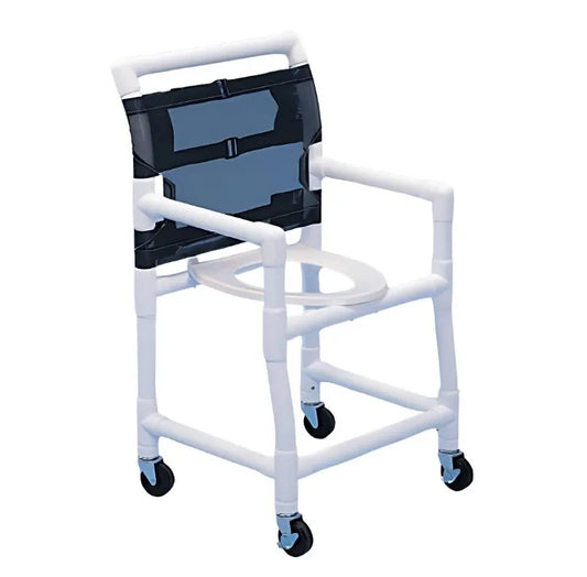 Deluxe Shower Commode Chair with Elongated Commode Seat and 300 lbs. Capacity