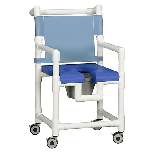 Open Front Soft Seat Deluxe Shower Chair Commode