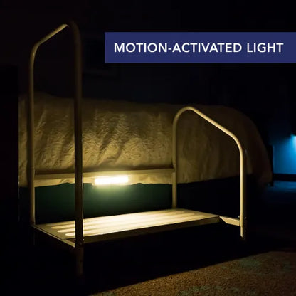 Bed Assist Step with Safety Rail for Bariatric Patients and LED Light