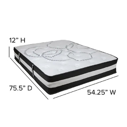 Mattress in a Box: Flash Furniture 12-Inch Medium-Firm Spring (Twin, Full, Queen, King)