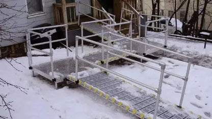 Lightweight Aluminum Wheelchair Ramp - Portable Ramp with 2 Handrails by Roll-A-Ramp | 26 in. Width