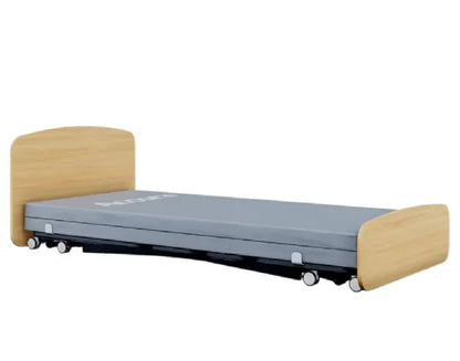 Accora Contessa Floor Bed for Fall Prevention - Adjustable Low Bed with Wood Finish