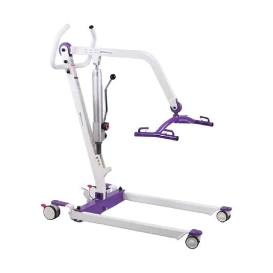 Hydraulic Patient Lift with Full-body Sling, Double Wheel Casters, and 350 lbs. Capacity | Dansons PL350H
