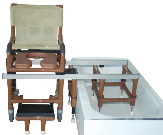 Wood Tone Dual Shower Transfer Chair from MJM International