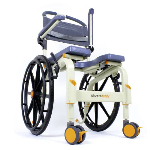 Close-up image of Roll-In Shower Buddy Solo Shower Commode Chair