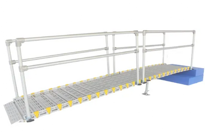Lightweight Aluminum Wheelchair Ramp - Portable Ramp with 2 Handrails by Roll-A-Ramp | 26 in. Width