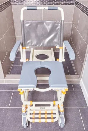 Close-up image of Shower Buddy Rolling Transfer | Shower | Toileting Chair with Cutout
