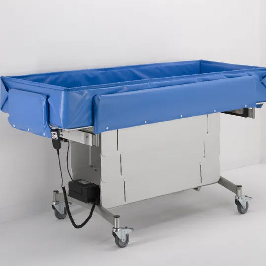Shower Gurney with Electric Height Adjustment and 500 Lbs Capacity - Smirthwaite Mobi Shower Trolley