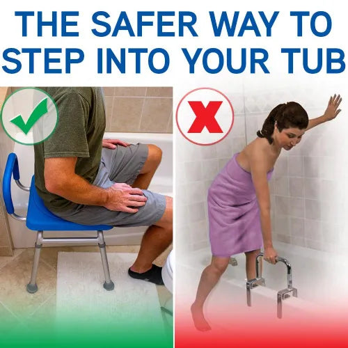 Close-up image of Roundabout Bathtub Transfer Seat - Blue Rotating | Swivel Seat by Platinum Health