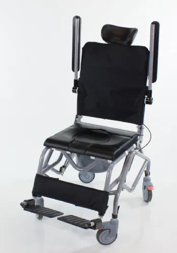 Close-up image of Reclining Tilt-in-Space Shower Commode Chair by Platinum Health