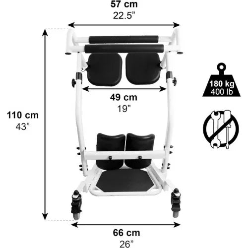 Sit to Stand Lift with Locking Casters and 396 Lbs Capacity by PEPE