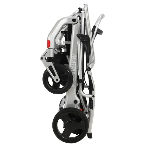 Close-up image of Matrix Ultra 2 Carbon Fiber Lightweight Electric Wheelchair by Discover My Mobility, Fully Assembled, Foldable, Built-In Anti-Theft System