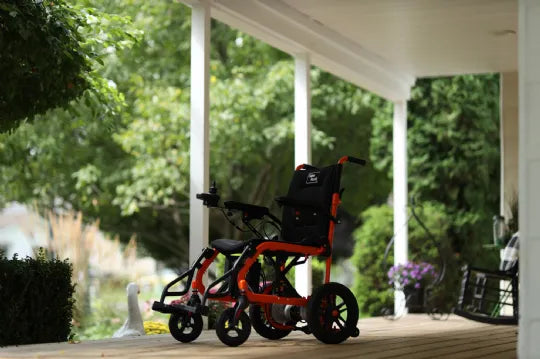 Portable Electric Wheelchair with Lightweight Design and Independent Support - 220 lbs. Weight Capacity