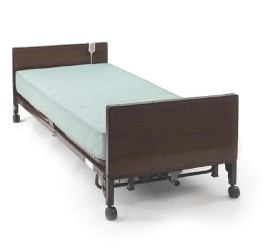 Medline Full Electric Low Bed for Homecare with Easy Transport and Rolling Casters