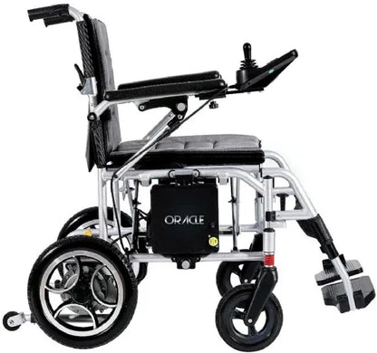 Oracle Super Light Foldable Electric Wheelchair by Discover My Mobility, Lightweight, Flat Free Tires, 350 lbs Weight Capacity