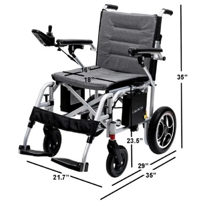 Oracle Super Light Foldable Electric Wheelchair by Discover My Mobility, Lightweight, Flat Free Tires, 350 lbs Weight Capacity