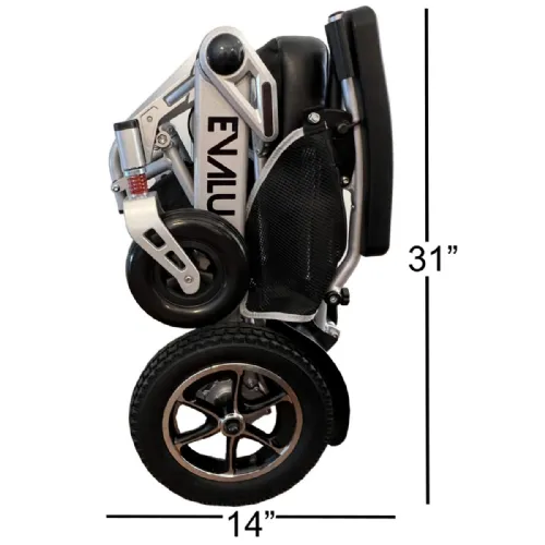 Evaluation Evolution Automatic Folding Electric Wheelchair by Discover My Mobility - FDA, TSA, and FAA Approved with 400 lbs Weight Capacity