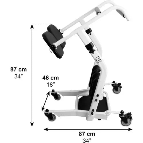 Close-up image of Sit to Stand Lift with Locking Casters and 396 Lbs Capacity by PEPE