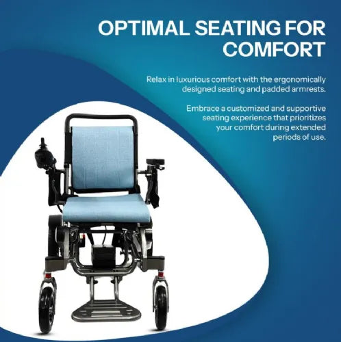 Folding Lightweight Electric Wheelchair with Smart Joystick and Digital Display - Power Ride by ReNuCare