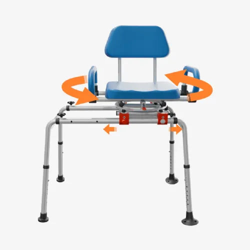 Close-up image of AX19 Sliding Shower Transfer Bench by VOCIC