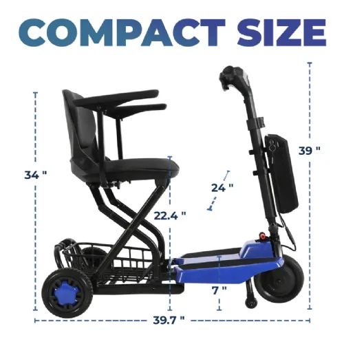 Super Light Flight 3 Wheel Mobility Scooter by Discover My Mobility, Ultra Lightweight, FAA Airline Approved, 265 lbs Weight Capacity
