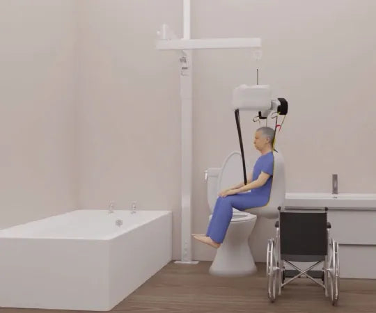 Close-up image of LRT Patient Transfer Lift System with Full Rotation | Fits 9 ft. to 13.5 ft. Ceilings
