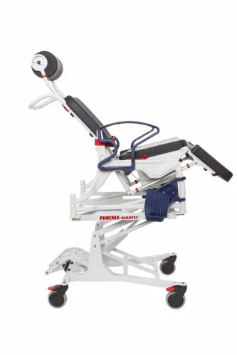 Close-up image of Rebotec Phoenix Durable Reclining Shower Chair with Adjustable Height and 300 lbs. Weight Capacity | Hydraulic and Power Adjustment