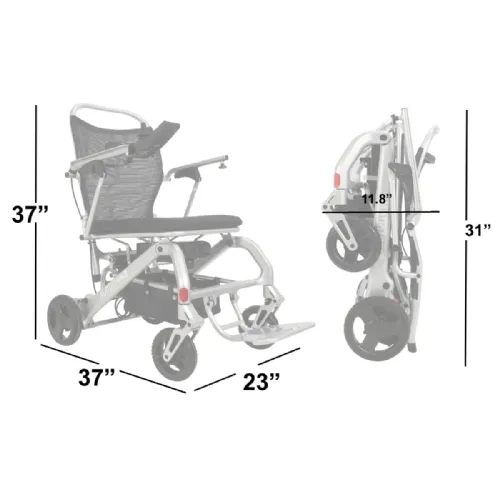 Matrix Ultra 2 Carbon Fiber Lightweight Electric Wheelchair by Discover My Mobility, Fully Assembled, Foldable, Built-In Anti-Theft System