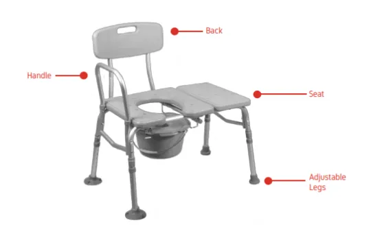 Shower Commode Transfer Bench by Rhythm Healthcare