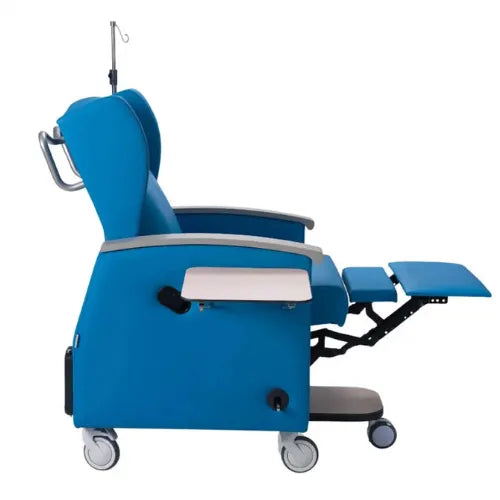 Close-up image of Medical Recliner Chair with Swing-Away Arms and Locking Casters | NitroCare Aura