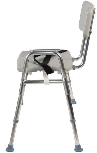 DMI Sliding Transfer Bench and Shower Chair with Cut Out Seat for Toileting - Heavy Duty Adjustable Aluminum Holds up to 400 lbs.