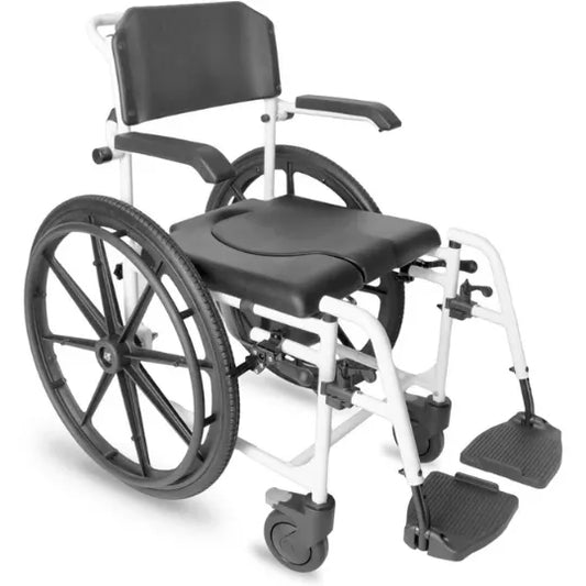 Manual Wheelchair for Shower with Commode and 264 Lbs Capacity by KMINA