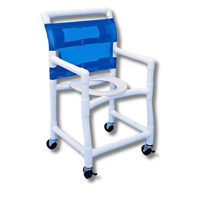 Heavy-Duty Shower Commode Chair with 300 lbs. Capacity and 18 inch Seat