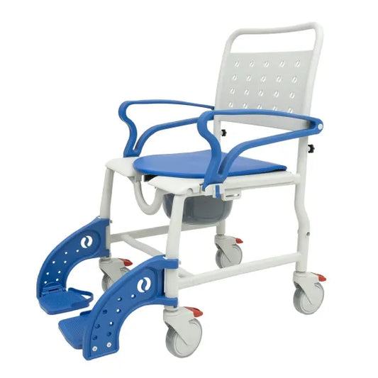 Commode Shower Chair with Locking Wheels and Flip Up Armrests | Sidekick Ultralight 3-in-1 by Mobile Patient Lift