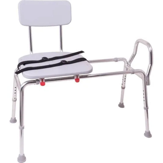 Sliding Transfer Bench with Swivel Seat and Back for Easy Tub Transfers