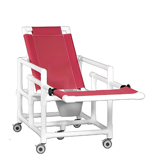 Reclining Shower Chair Commode with Flat Seat